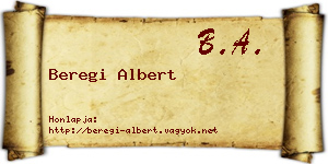 Beregi Albert névjegykártya